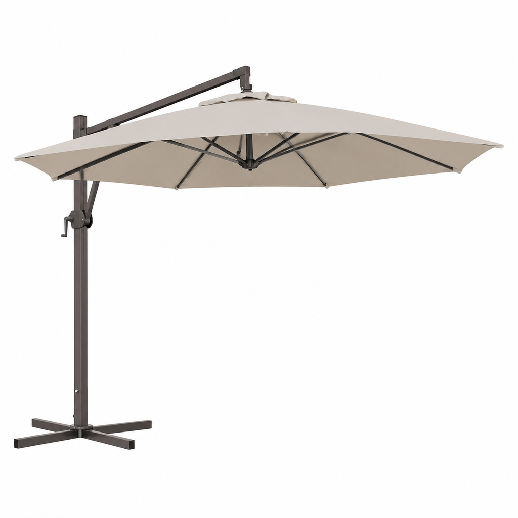 Grand parasol de jardin octogonal inclinable 3 m