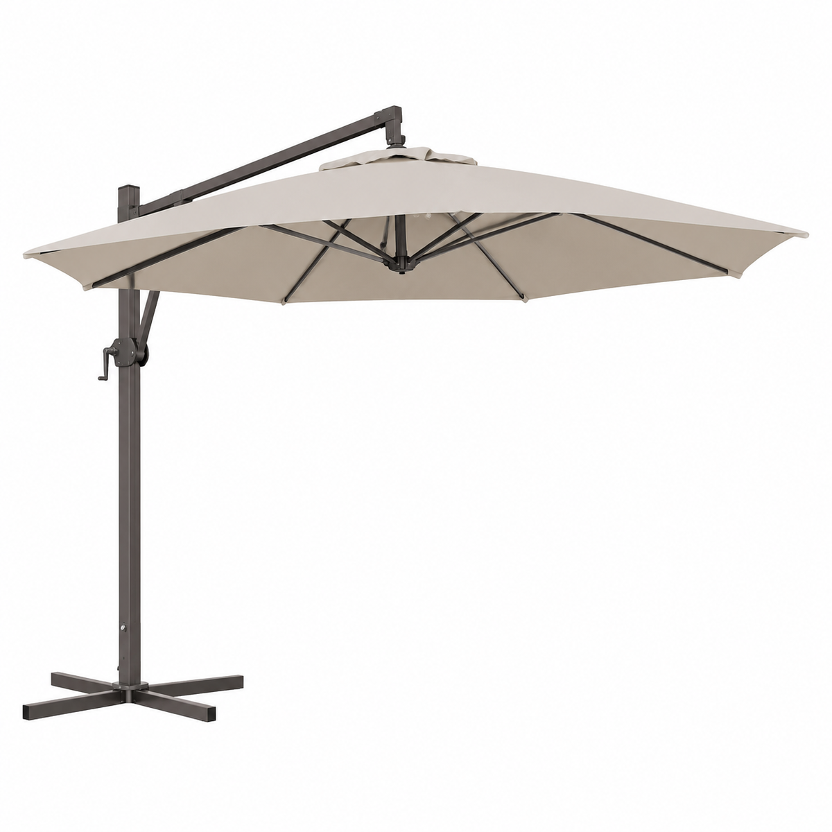 Grand parasol de jardin octogonal inclinable 3 m