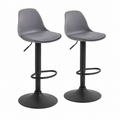 Tabourets de Bar Réglables en Similicuir Gris
