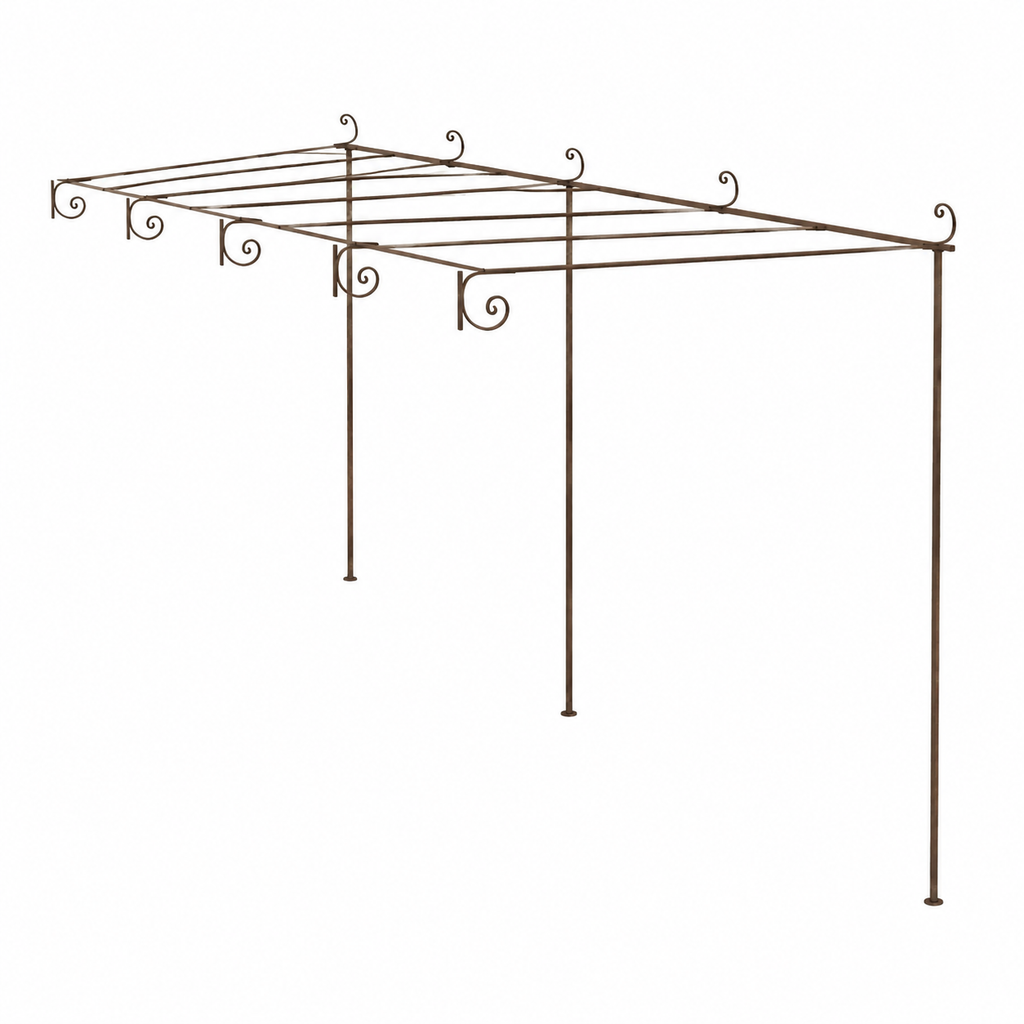 Grande pergola de jardin marron en fer 6x3x2,5 m