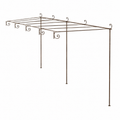 Grande pergola de jardin marron en fer 6x3x2,5 m