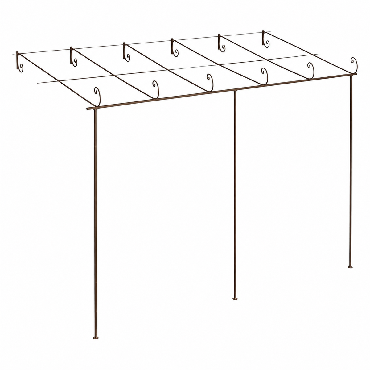 Grande pergola de jardin marron en fer 6x3x2,5 m