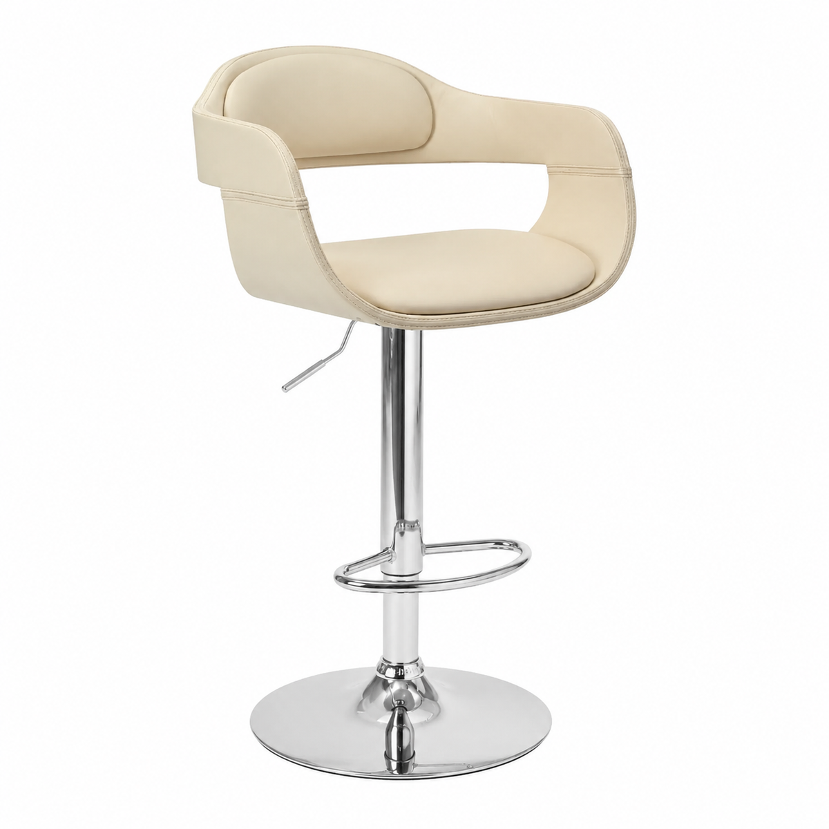 Tabouret de bar en similicuir blanc moderne