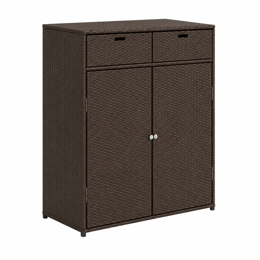 Armoire de jardin en résine tressée 105x55x113 cm