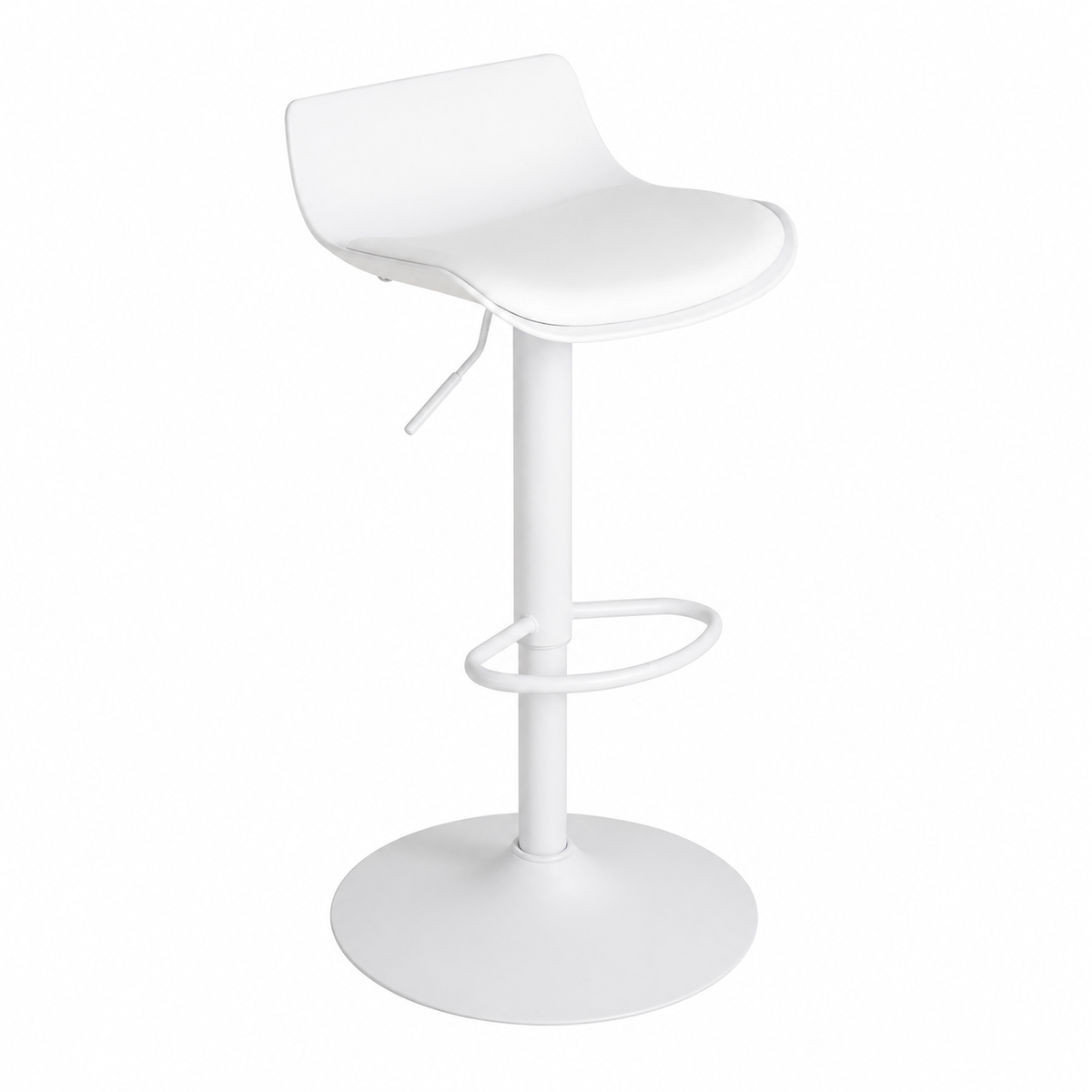 Tabouret de Bar Moderne en Similicuir Blanc