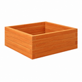 Bac à fleurs carré en bois 70x70x23 cm couleur marron