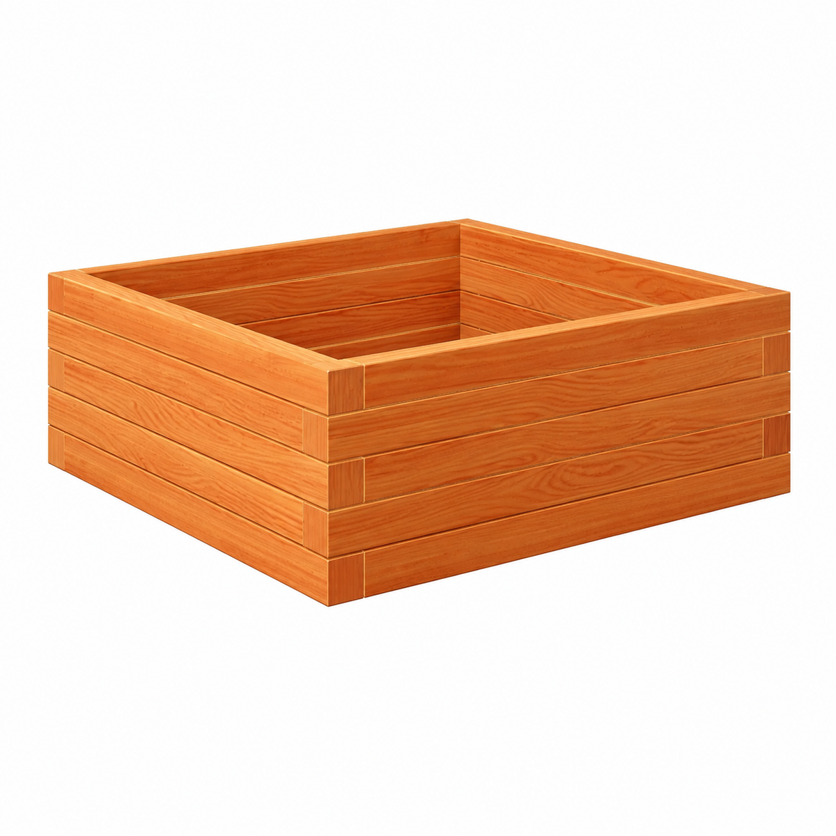 Bac à fleurs carré en bois 70x70x23 cm couleur marron