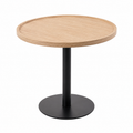 Table d'appoint ronde en bois de chêne 60 cm