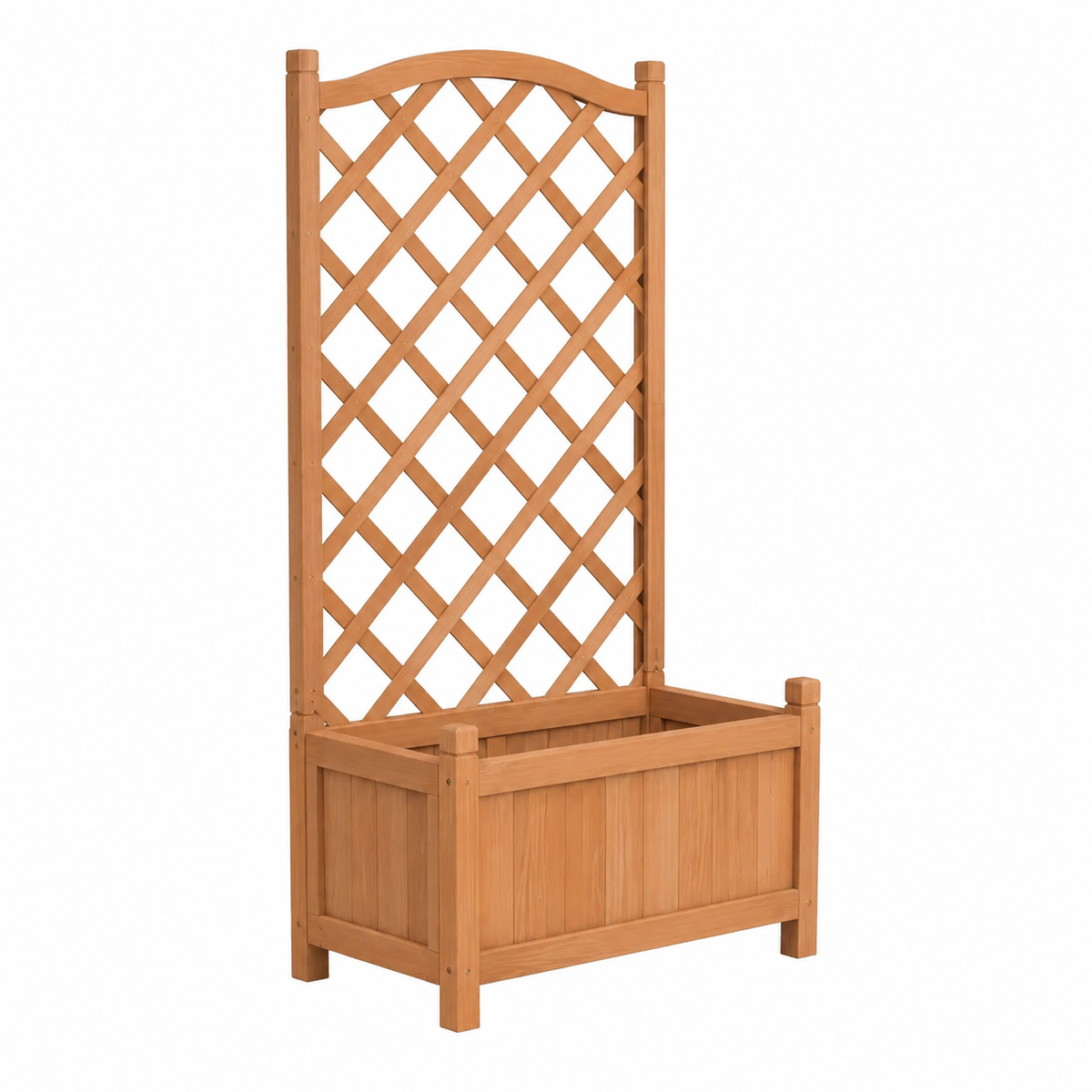Jardinière en bois avec treillis décoratif