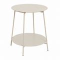 Table d'appoint ronde en métal beige à double plateaux
