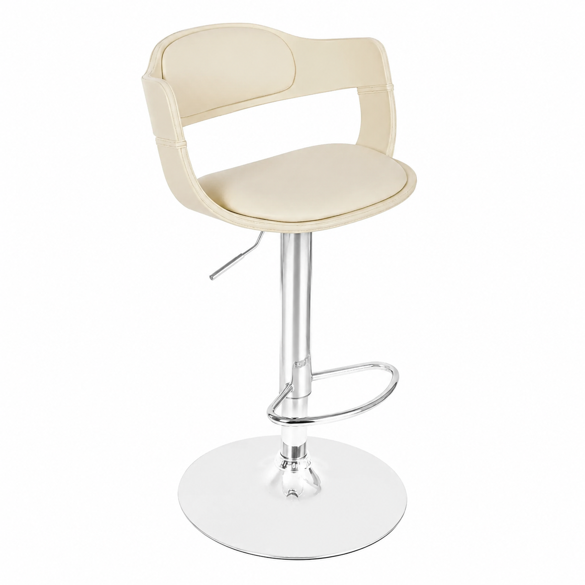 Tabouret de bar en similicuir blanc moderne