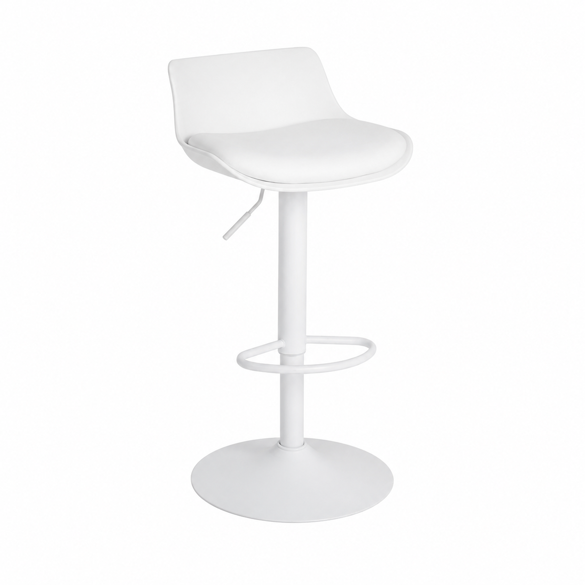 Tabouret de Bar Moderne en Similicuir Blanc