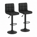 Ensemble de 2 tabourets de bar en tissu noir