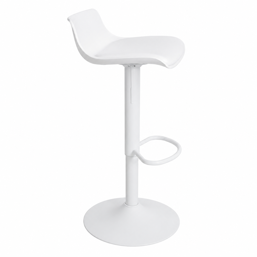 Tabouret de Bar Moderne en Similicuir Blanc