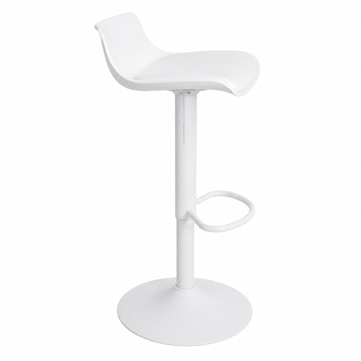 Tabouret de Bar Moderne en Similicuir Blanc