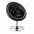 Tabouret de Bar en Similicuir Noir Élégant