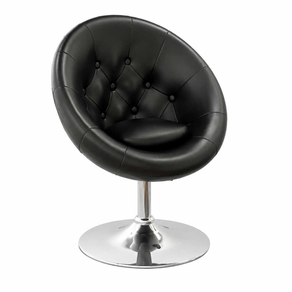 Tabouret de Bar en Similicuir Noir Élégant