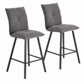 Lot de 2 tabourets de bar anthracite, hauteur 76 cm