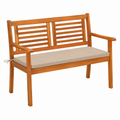 Banc de jardin en bois avec coussin 2 places