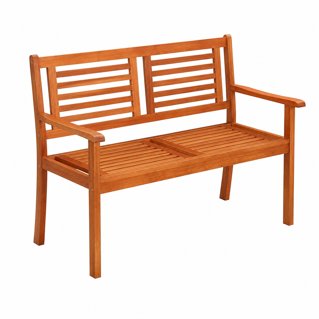 Banc de jardin en bois avec coussin 2 places