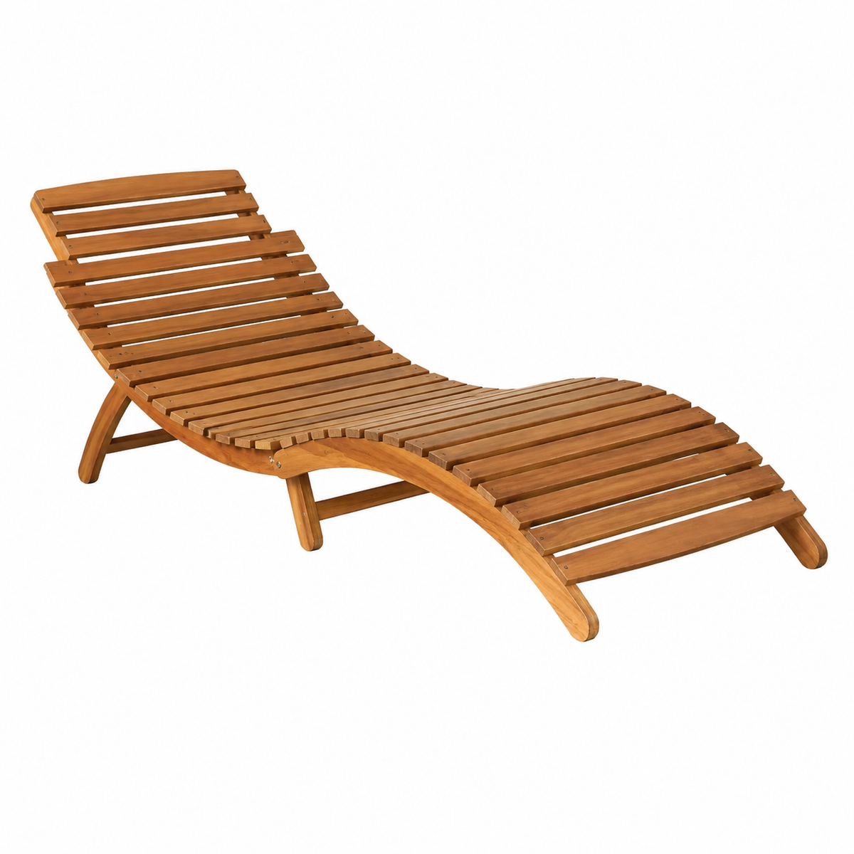 Ensemble de 2 chaises longues en bois d'acacia