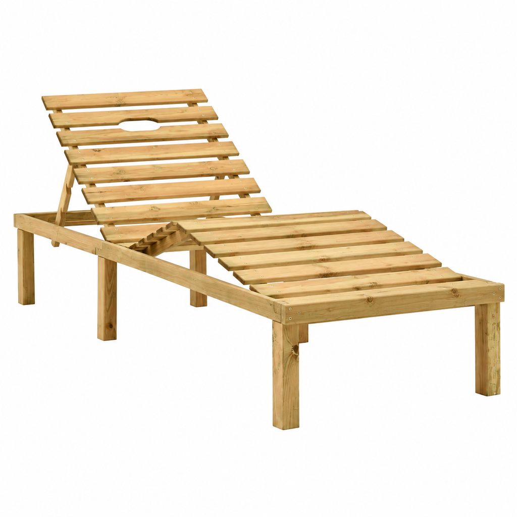 Chaise de jardin réglable avec coussin crème
