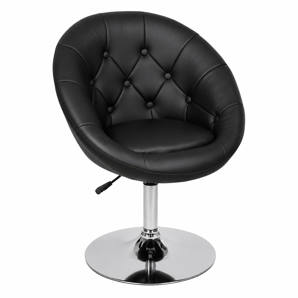 Tabouret de Bar en Similicuir Noir Élégant