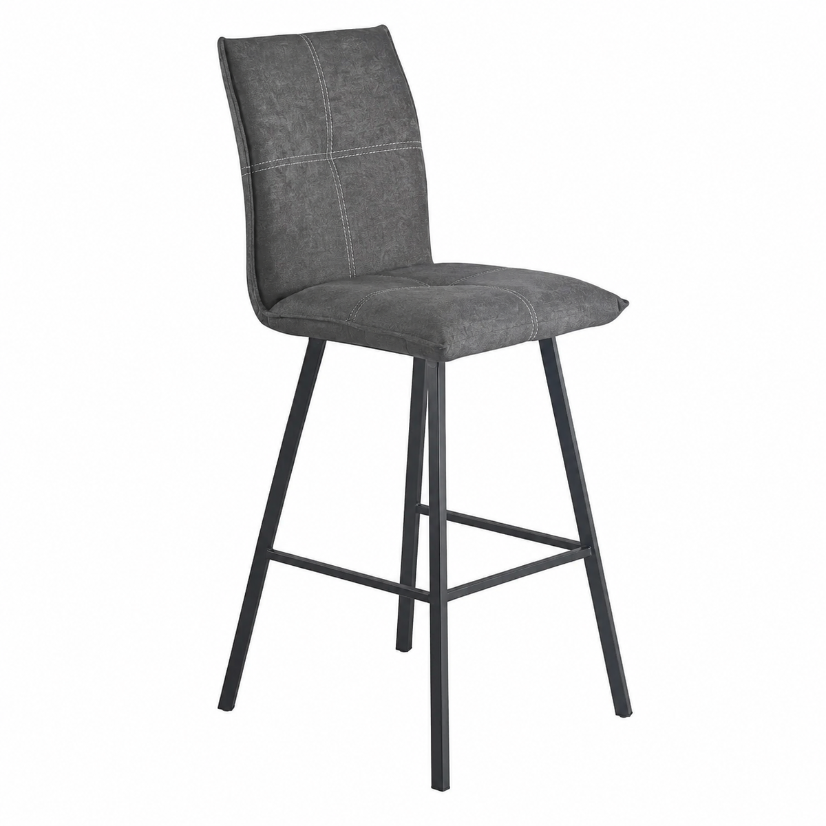Lot de 2 tabourets de bar anthracite, hauteur 76 cm