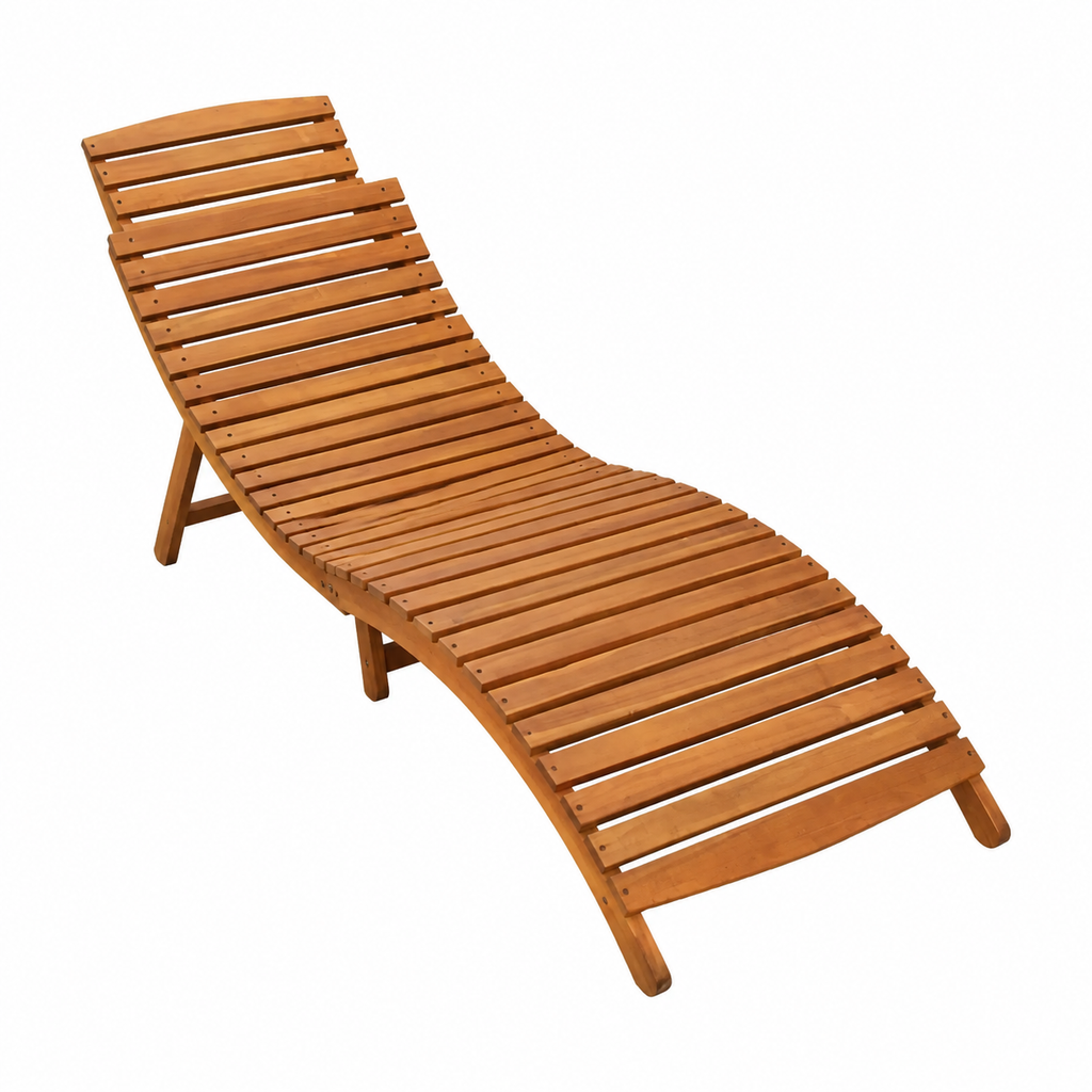 Ensemble de 2 chaises longues en bois d'acacia